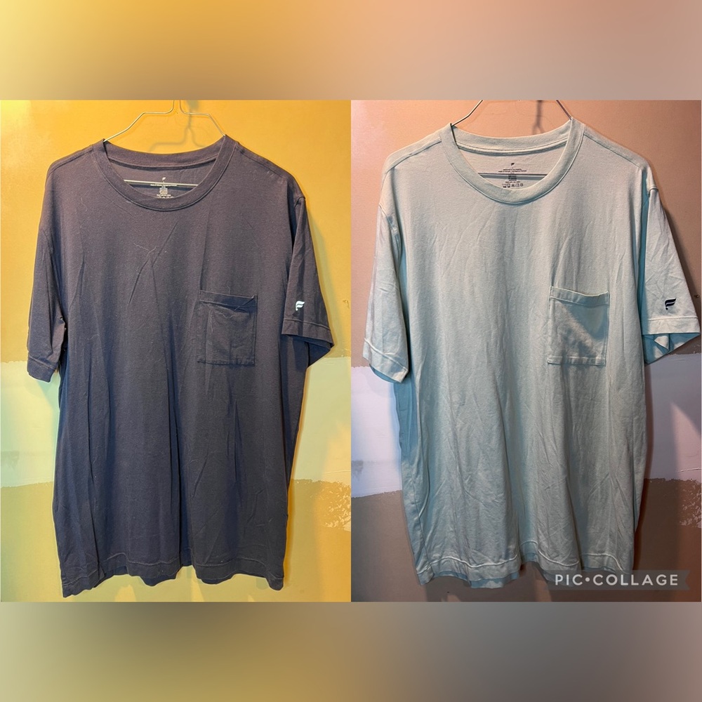 2 Fabletics men’s 24/7 pocket tees size large